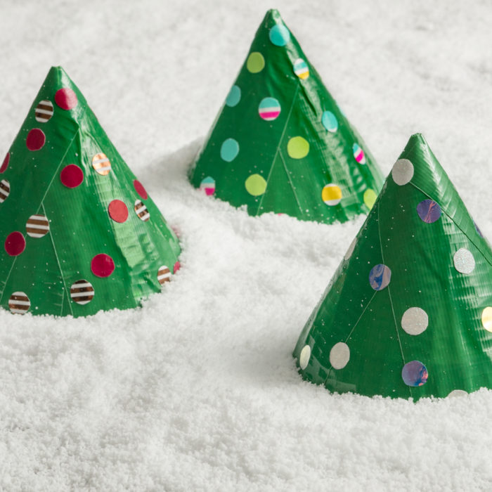 Three Duck Tape Christmas trees