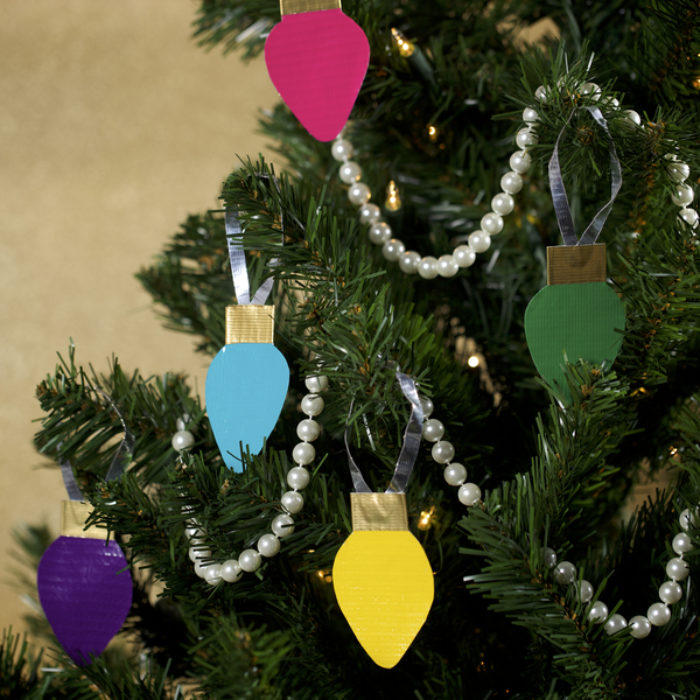 Ornament Light Bulb hanging in a tree.