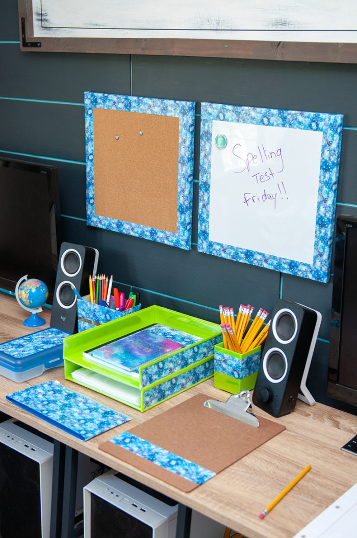 Back to school homework space for kids with Duck Tape, by Crafts By Courtney.