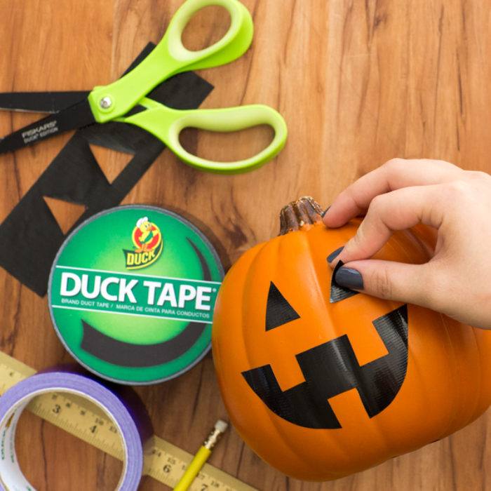 A Duck Tape jack-o-lantern