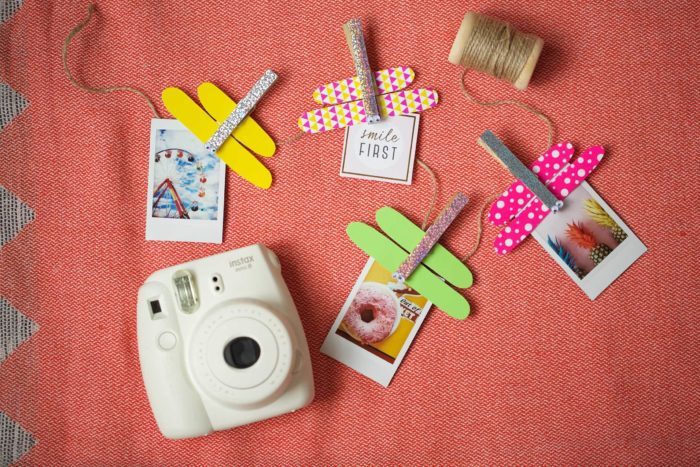 Dragon fly picture clips decorated with washi tape.