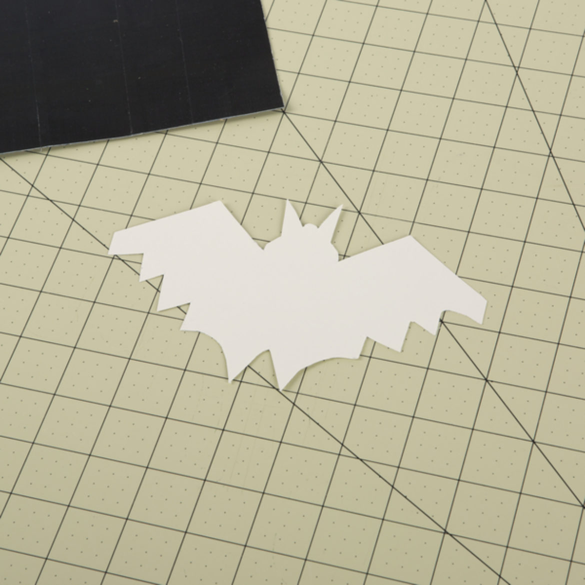 Bat template cut out of card stock