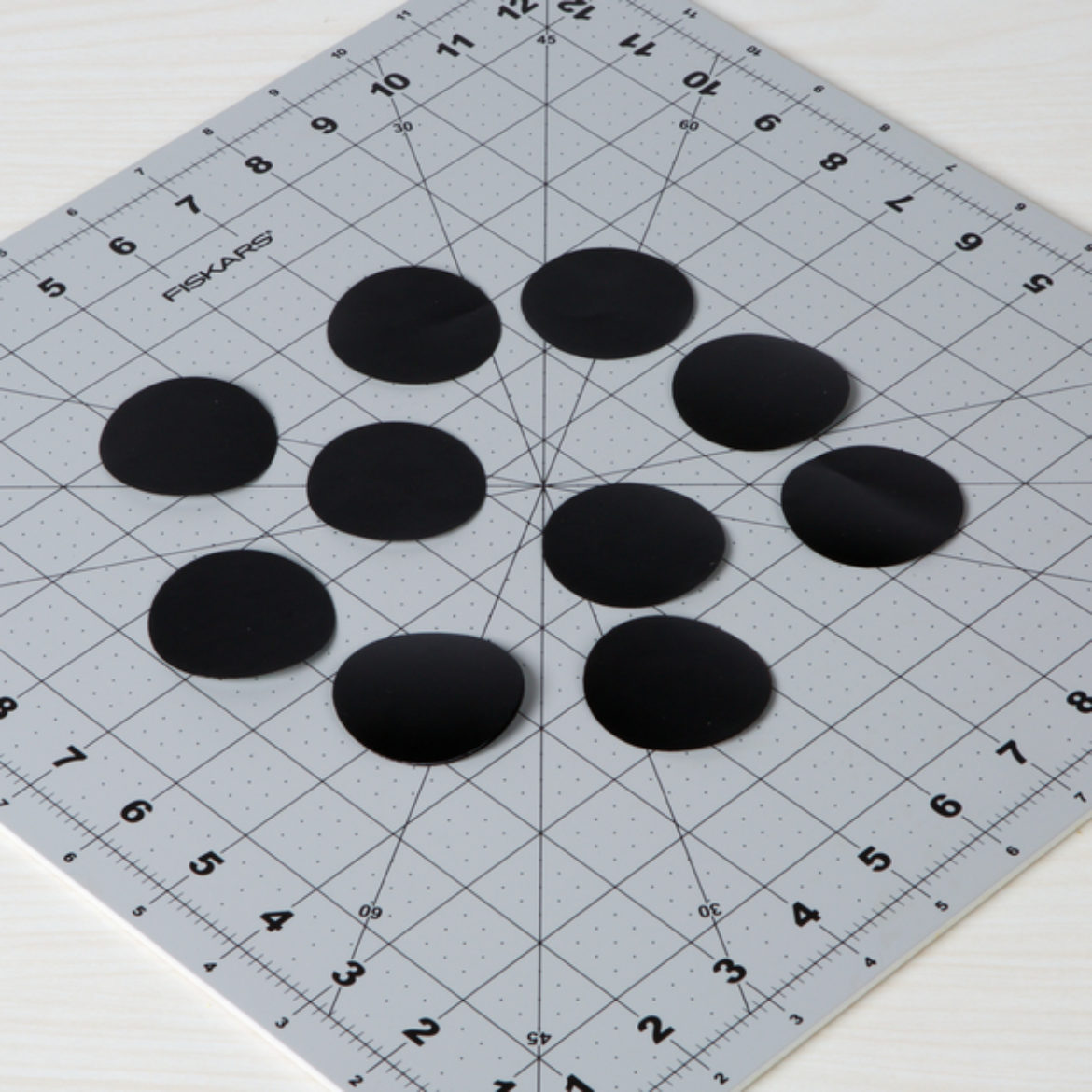 Circles traced in the previous step cut out