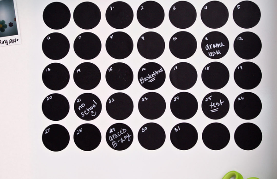 Completed Duck® Chalkboard Tape Calendar