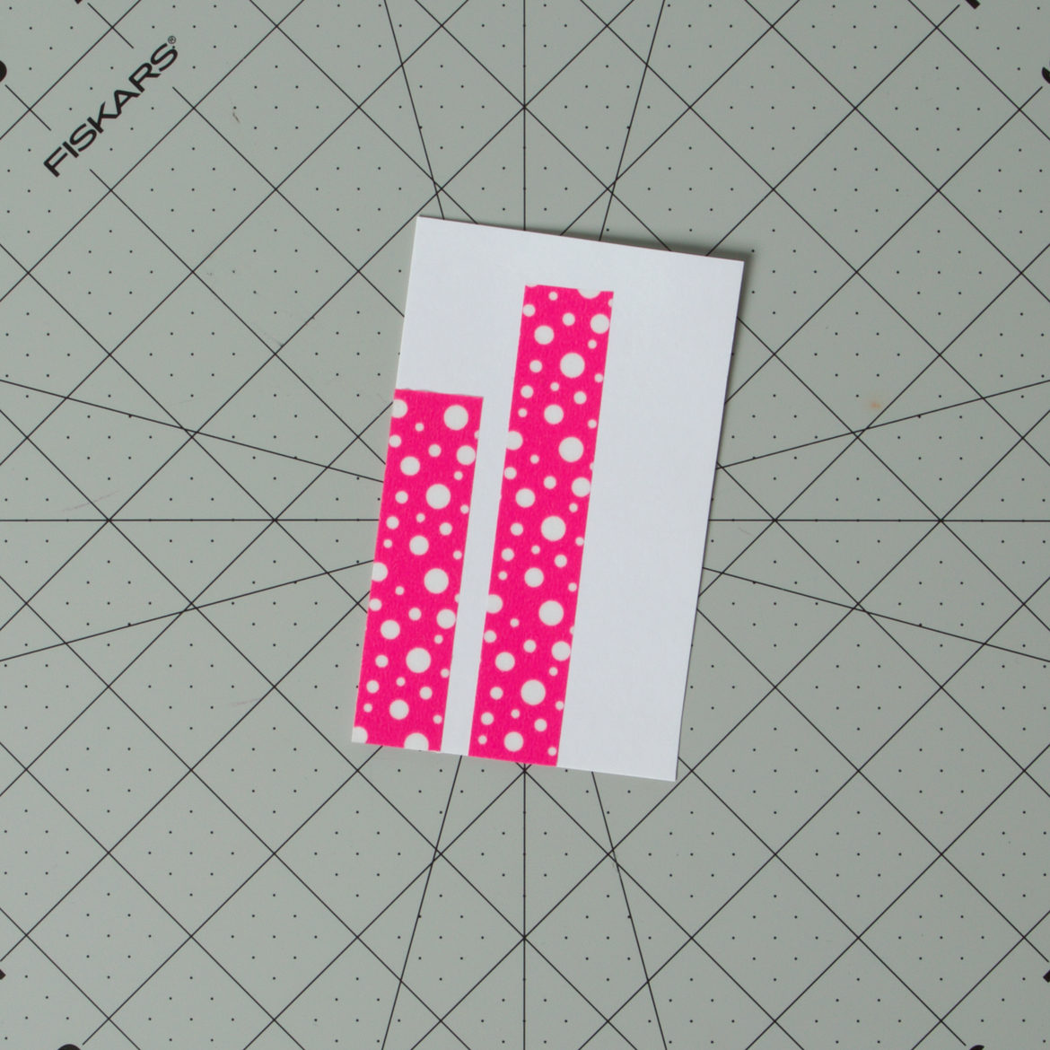 strips of Washi tape applied to a piece of card stock