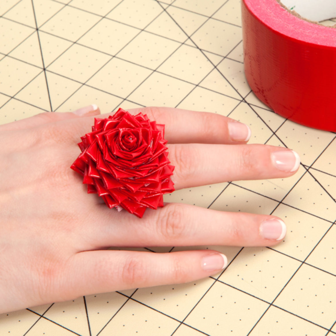 How-To: Duck Tape® Heart Rose Ring