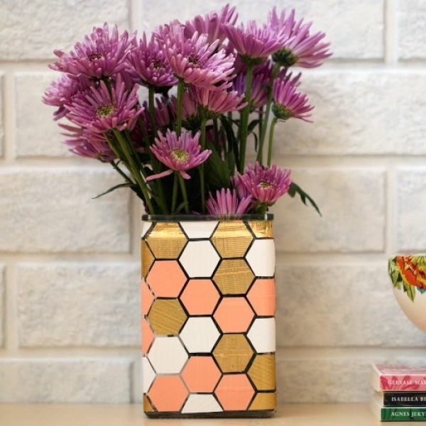 How-To: Duck Tape® Honeycomb Vase Décor