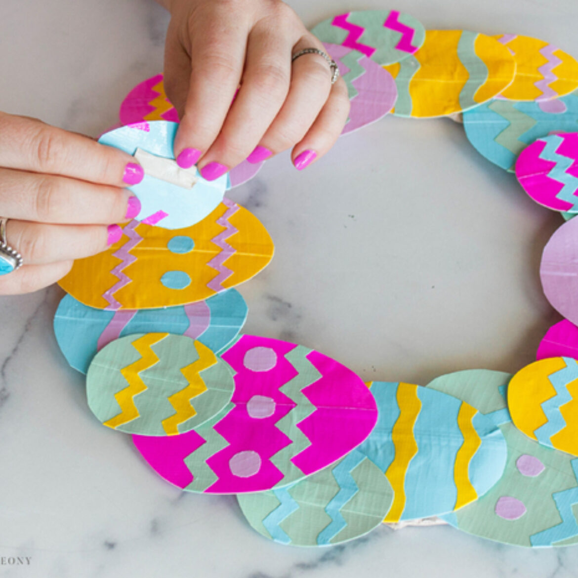 Duck Tape Easter Egg Wreath 6