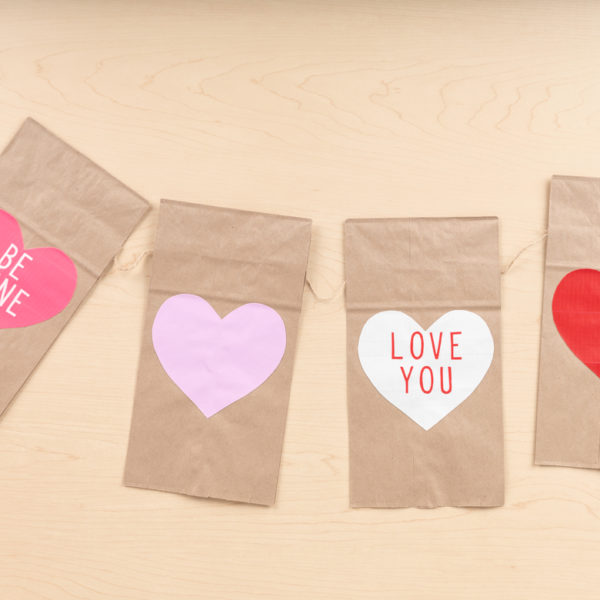 Completed Paper Bag Valentine's Day Garland