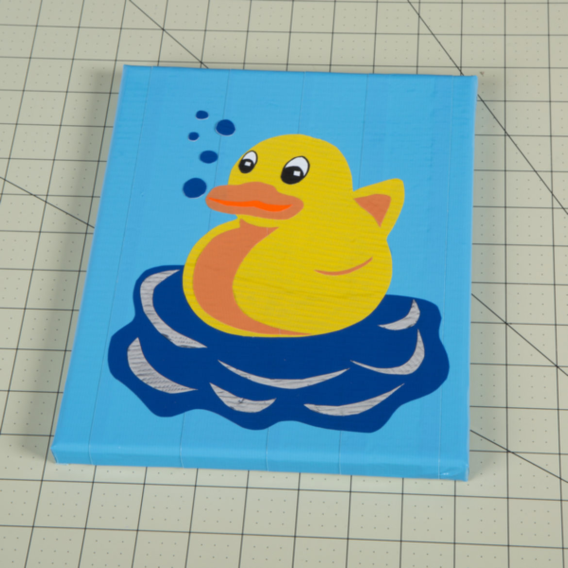 Small blue Duck Tape circles added to decorate
