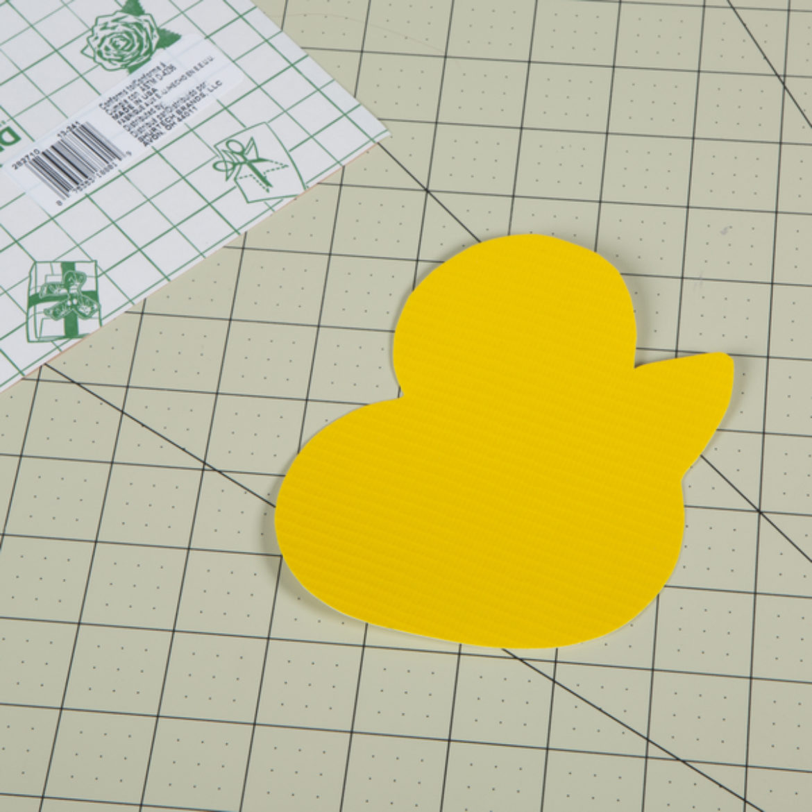 outline of the Duck from the previous step traced onto a Duck Tape sheet and cut out